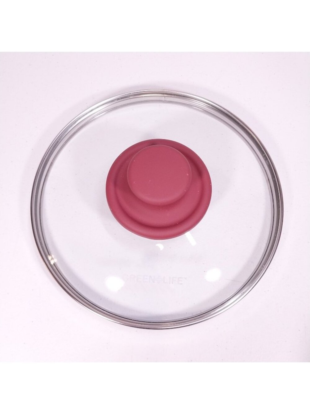 Green Life Replacement Glass LID ONLY for Pot 7" Inner Rim Red Knob Handle